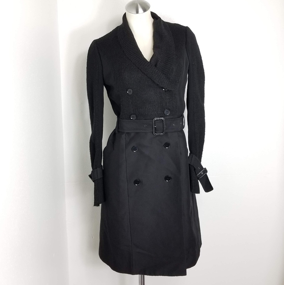 BCBGMaxAzria Jackets & Blazers - BCBGMaxazria Johnny Black Woven Trench Coat Sz S